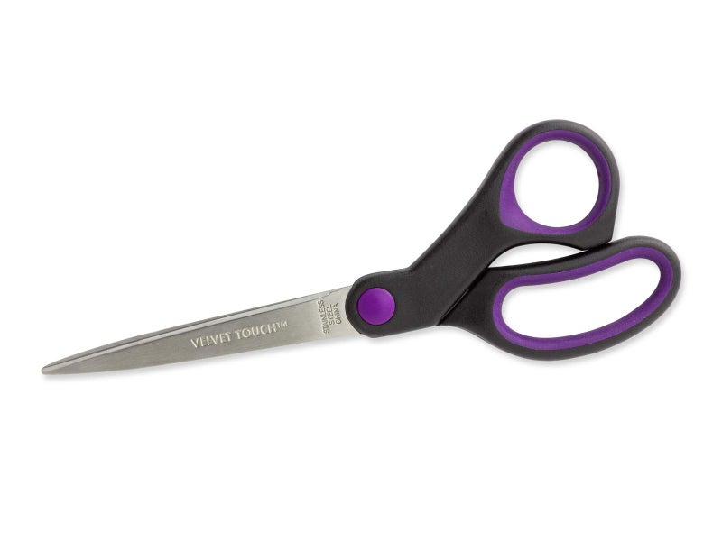 Hygloss-Armada Art Velvet Touch Scissors - Great for Arts and Crafts - Pointed Tip Blades - Reusable Vinyl Bag for Safe Storage - 8 Inches - Black and Purple - 1 Pair - Image 5